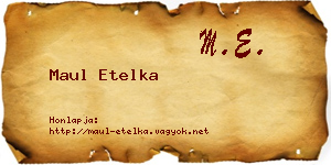 Maul Etelka névjegykártya
